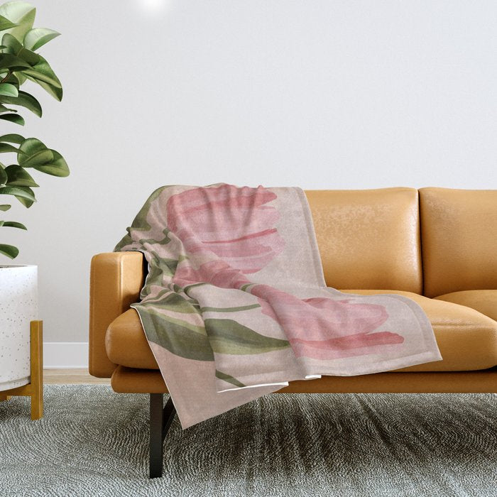 Pink tulips Throw Blanket Gallery Image 1