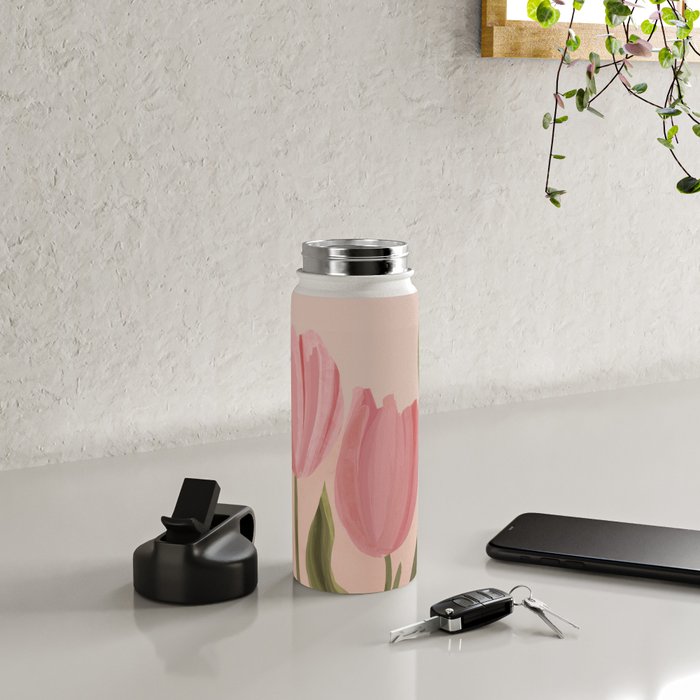 Pink tulips Water Bottle Gallery Image 4