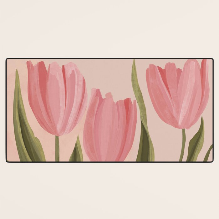 Pink tulips Desk Mat Gallery Image 3