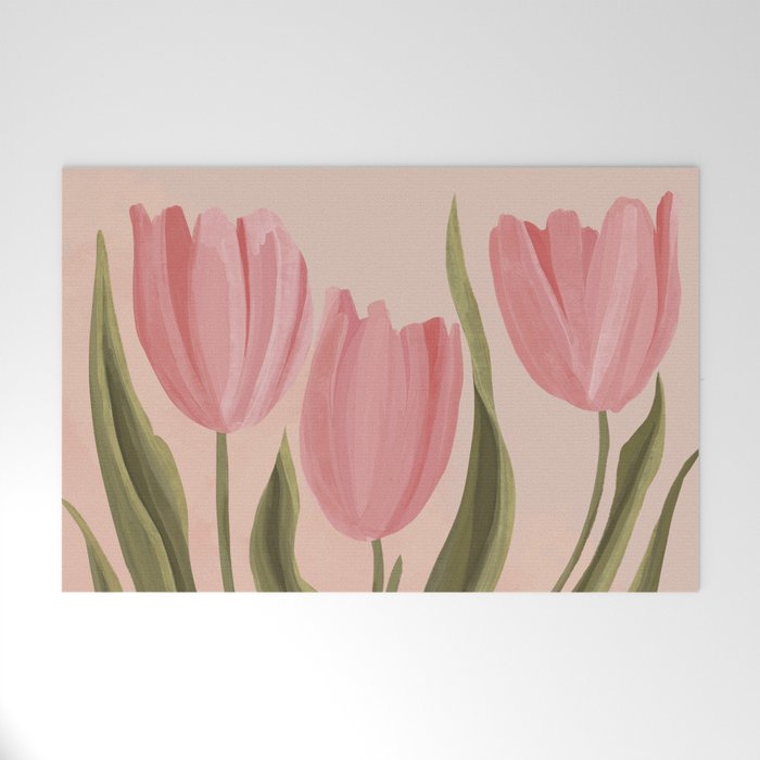 Pink tulips Welcome Mat Gallery Image 1