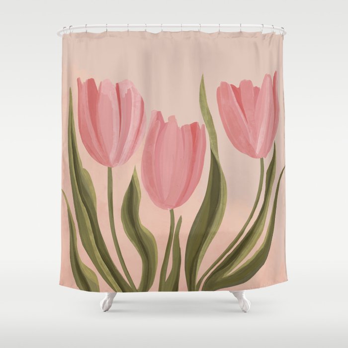 Pink tulips Shower Curtain Gallery Image 1
