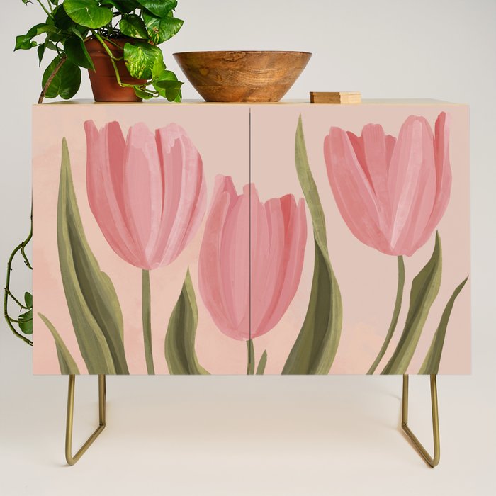Pink Tulips Credenza