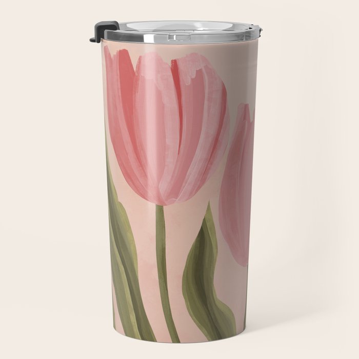 Pink tulips Travel Mug Gallery Image 3