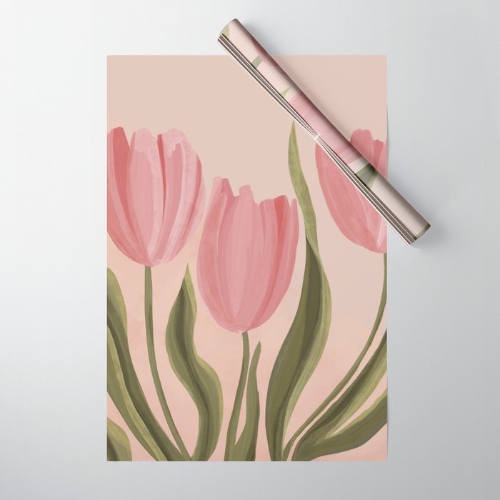 Pink tulips Wrapping Paper Gallery Image 1
