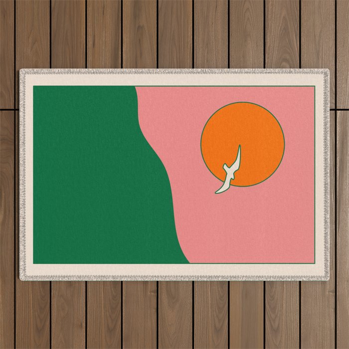 Soar - Pink Outdoor Rug Gallery Image 1