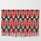 Mid Century Modern Diamond Pattern Red Black cream 231 Wall Hanging Gallery Image 1
