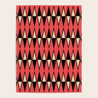 Mid Century Modern Diamond Pattern Red Black cream 231 Poster Gallery Image 4