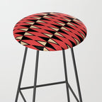Mid Century Modern Diamond Pattern Red Black cream 231 Stool Gallery Image 2