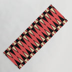 Mid Century Modern Diamond Pattern Red Black cream 231 Yoga Mat Gallery Image 1