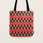 Mid Century Modern Diamond Pattern Red Black cream 231 Tote Bag Gallery Image 1
