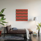 Mid Century Modern Diamond Pattern Red Black cream 231 Wood Wall Art Gallery Image 2