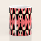 Mid Century Modern Diamond Pattern Red Black cream 231 Coffee Mug Gallery Image 4