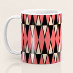 Mid Century Modern Diamond Pattern Red Black cream 231 Coffee Mug Gallery Image 3