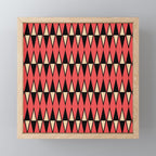 Mid Century Modern Diamond Pattern Red Black cream 231 Mini Art Print Gallery Image 1