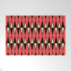 Mid Century Modern Diamond Pattern Red Black cream 231 Welcome Mat Gallery Image 1