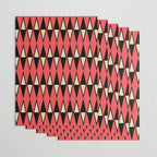 Mid Century Modern Diamond Pattern Red Black cream 231 Wrapping Paper Gallery Image 3