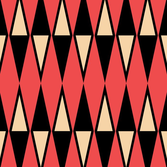 Mid Century Modern Diamond Pattern Red Black cream 231 Coffee Mug Gallery Image 2