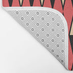 Mid Century Modern Diamond Pattern Red Black cream 231 Bath Mat Gallery Image 2