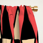 Mid Century Modern Diamond Pattern Red Black cream 231 Window Curtain Gallery Image 2