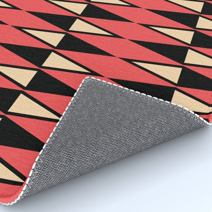Mid Century Modern Diamond Pattern Red Black cream 231 Rug Gallery Image 4