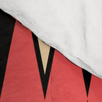 Mid Century Modern Diamond Pattern Red Black cream 231 Comforter Gallery Image 4