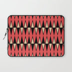 Mid Century Modern Diamond Pattern Red Black cream 231 Laptop Sleeve Gallery Image 1