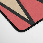 Mid Century Modern Diamond Pattern Red Black cream 231 Desk Mat Gallery Image 4