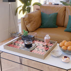 Mid Century Modern Diamond Pattern Red Black cream 231 Serving Tray Gallery Image 2