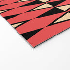 Mid Century Modern Diamond Pattern Red Black cream 231 Welcome Mat Gallery Image 2