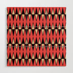 Mid Century Modern Diamond Pattern Red Black cream 231 Wood Wall Art Gallery Image 1