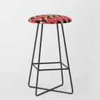 Mid Century Modern Diamond Pattern Red Black cream 231 Stool Gallery Image 1