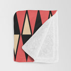 Mid Century Modern Diamond Pattern Red Black cream 231 Throw Blanket Gallery Image 3