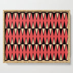 Mid Century Modern Diamond Pattern Red Black cream 231 Serving Tray Gallery Image 1