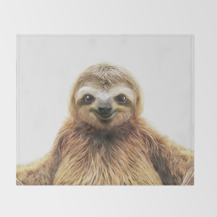 Young Sloth Throw Blanket Gallery Image 2