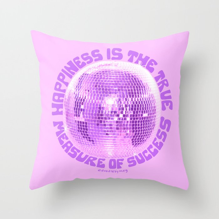 Happiness Is The True Measure of Success in Purple Throw Pillow Gallery Image 6