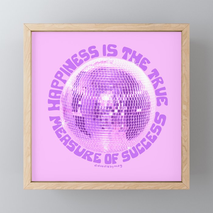 Happiness Is The True Measure of Success in Purple Mini Art Print Gallery Image 1