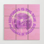 Happiness Is The True Measure of Success in Purple Wood Wall Art Gallery Image 1