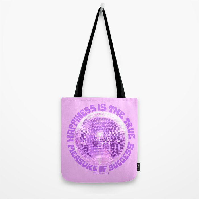 Happiness Is The True Measure of Success in Purple Tote Bag Gallery Image 2