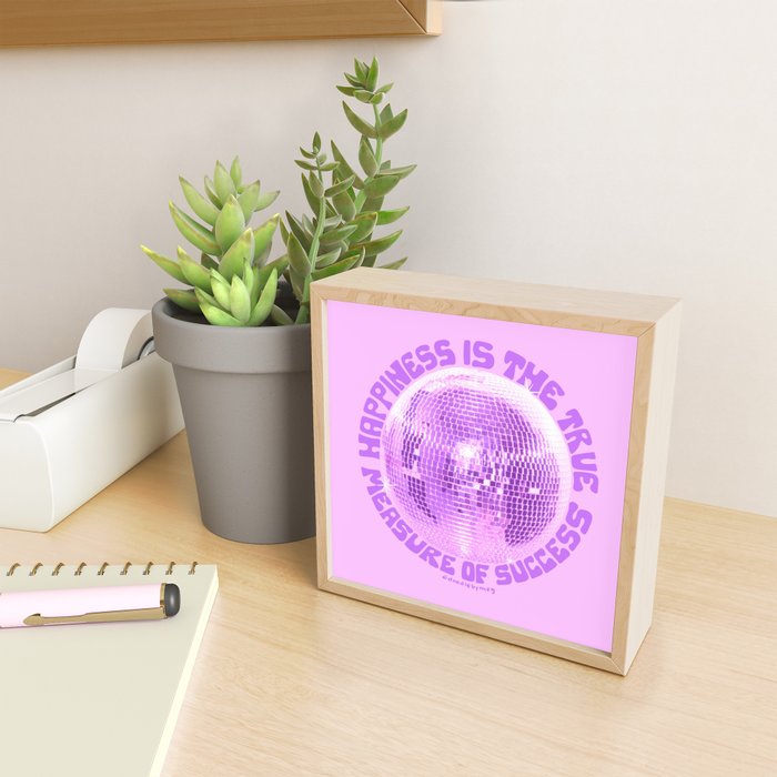 Happiness Is The True Measure of Success in Purple Mini Art Print Gallery Image 2