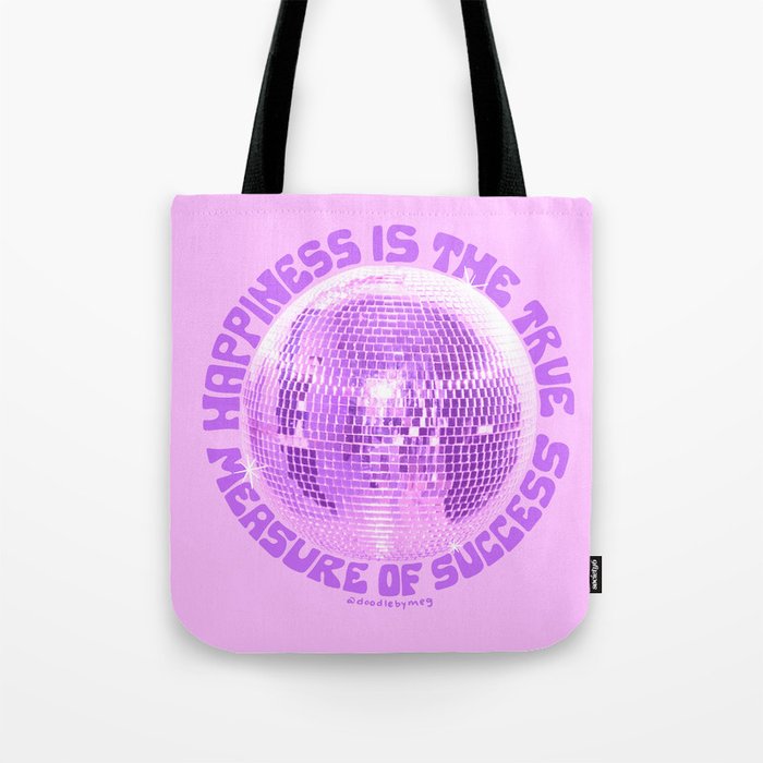 Happiness Is The True Measure of Success in Purple Tote Bag Gallery Image 1