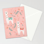 Lovely Llama on Pink Stationery Card Gallery Image 2