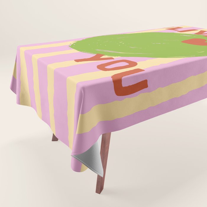Love You Olive Kitchen Art Tablecloth Gallery Image 1