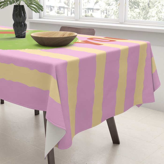 Love You Olive Kitchen Art Tablecloth Gallery Image 3