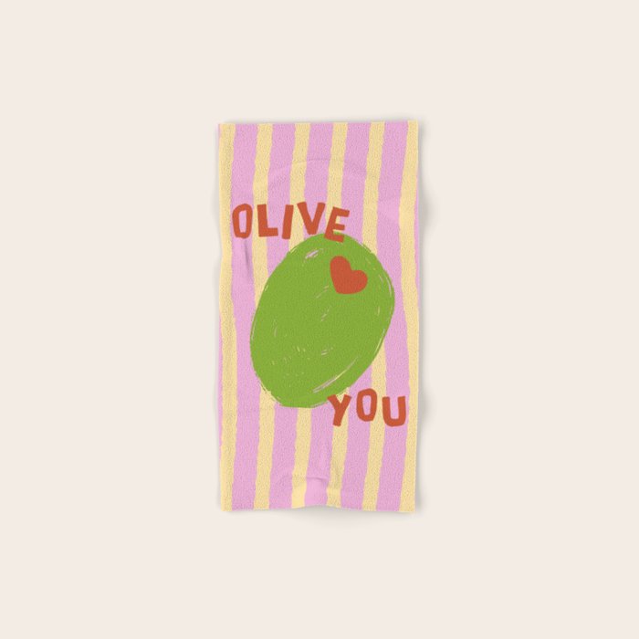 Love You Olive Kitchen Art Bath Towel Gallery Image 1
