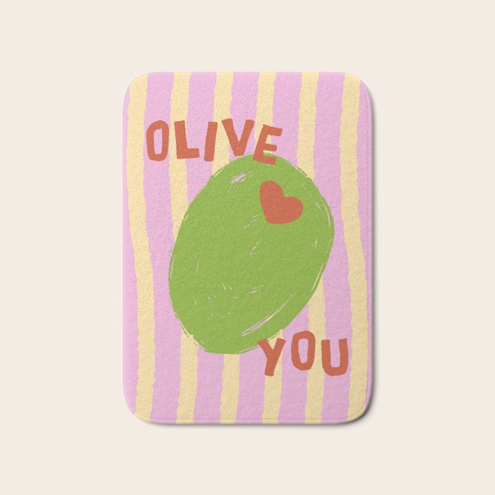 Love You Olive Kitchen Art Bath Mat Gallery Image 1