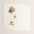 Colorful Thoughts Minimal Line Art Woman with Flowers IV  Wrapping Paper Gallery Image 3