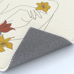 Colorful Thoughts Minimal Line Art Woman with Flowers IV  Rug Gallery Image 4