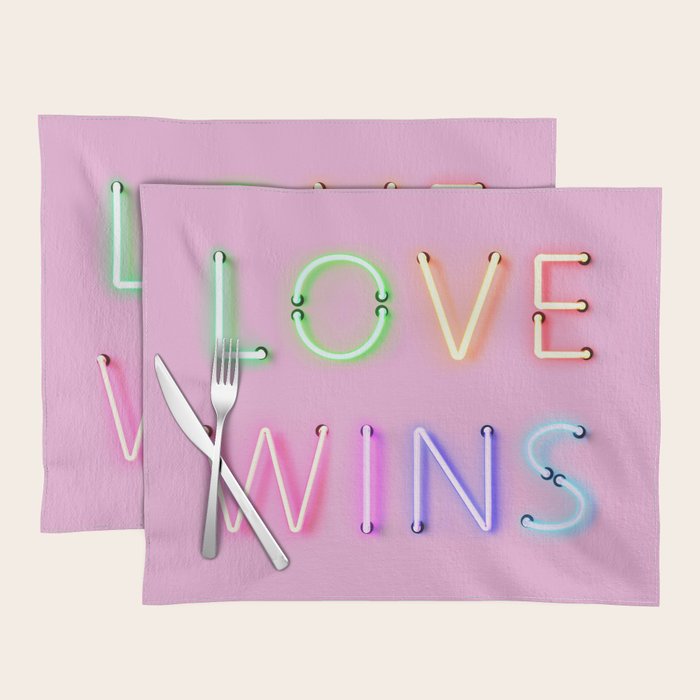 LOVE WINS - Rainbow Neon Placemat Gallery Image 1