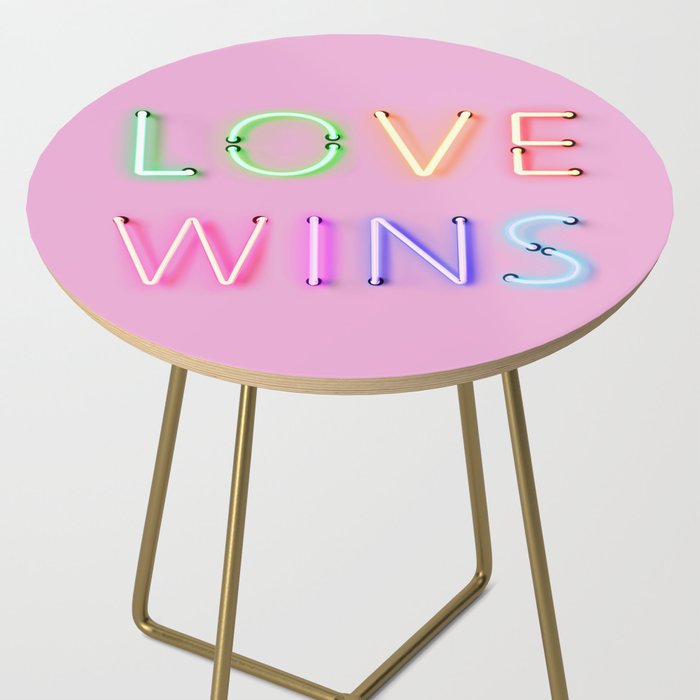 LOVE WINS - Rainbow Neon Side Table Gallery Image 2