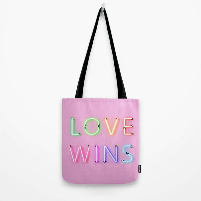 LOVE WINS - Rainbow Neon Tote Bag Gallery Image 2